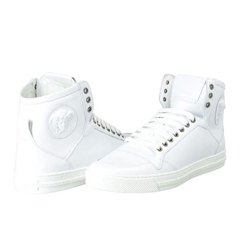 white high top strap versace sneaker|high top Versace sneakers men.